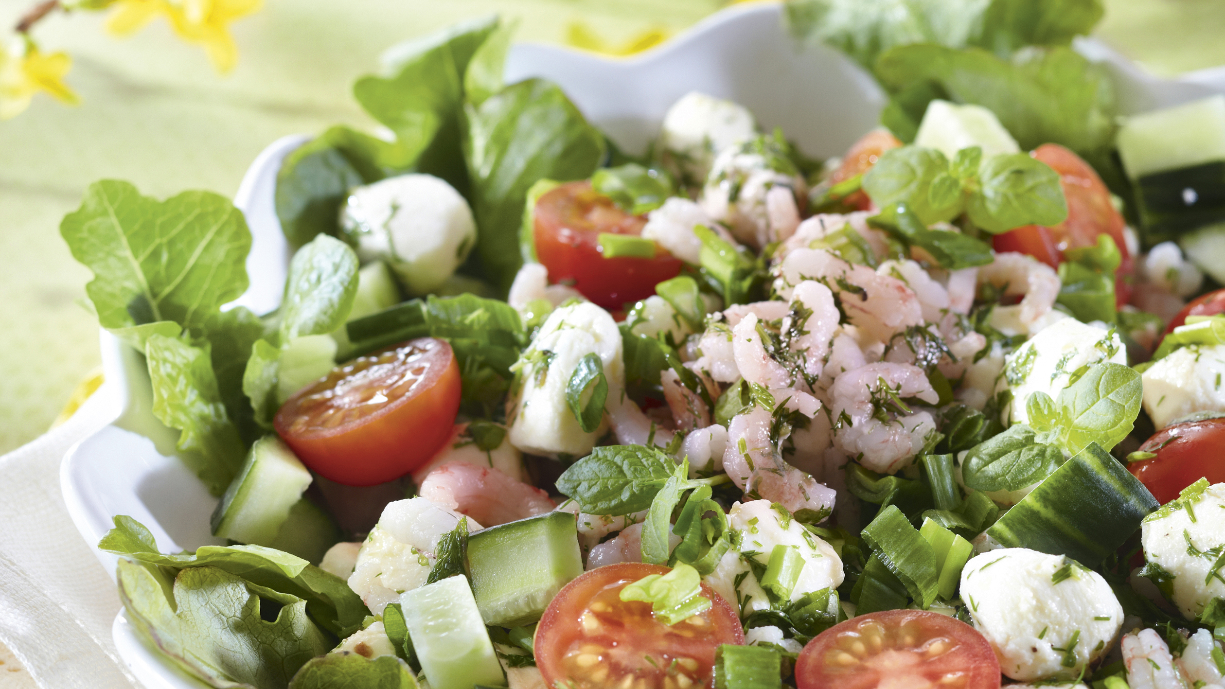 Mozzarella-katkarapusalaatti