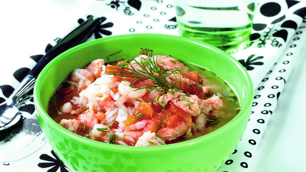 Itämainen kala-katkarapukeitto