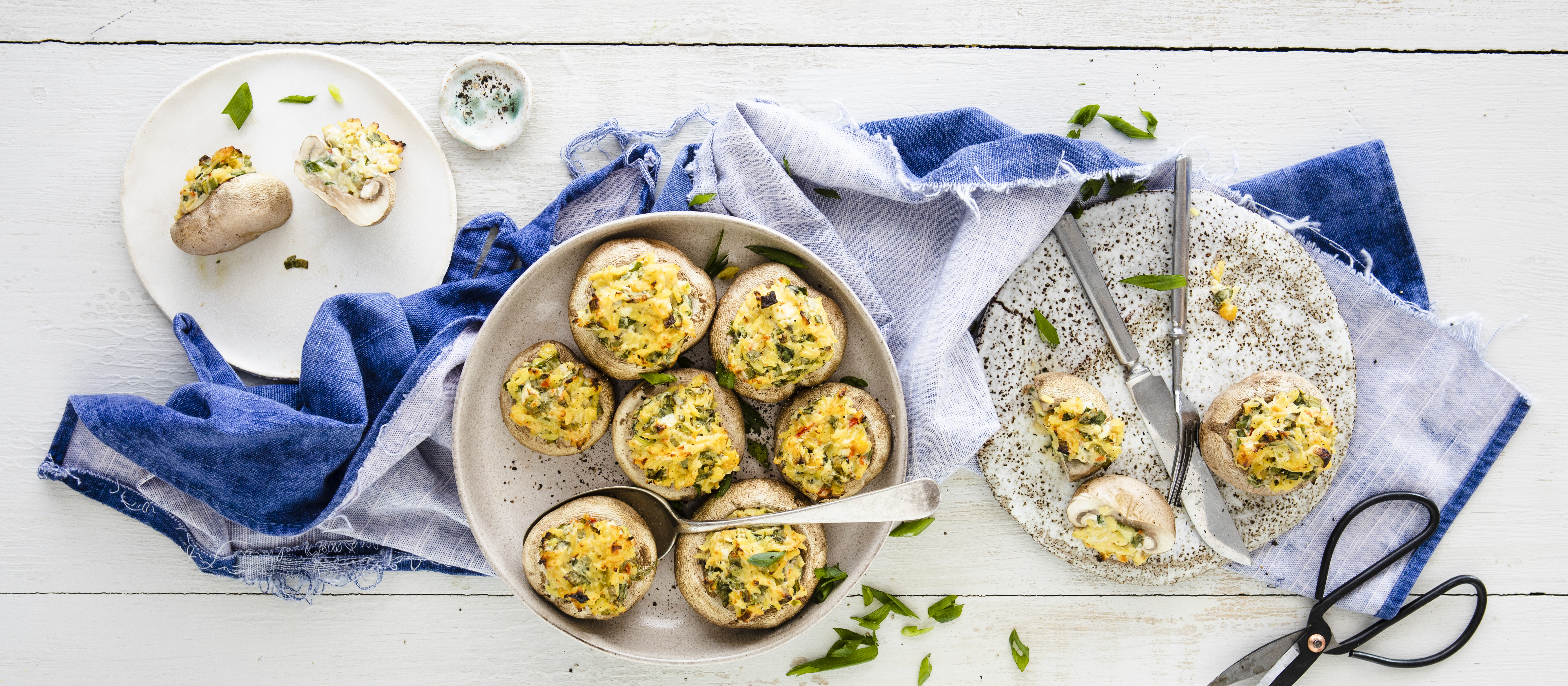 Risotolla täytetyt herkkusienet