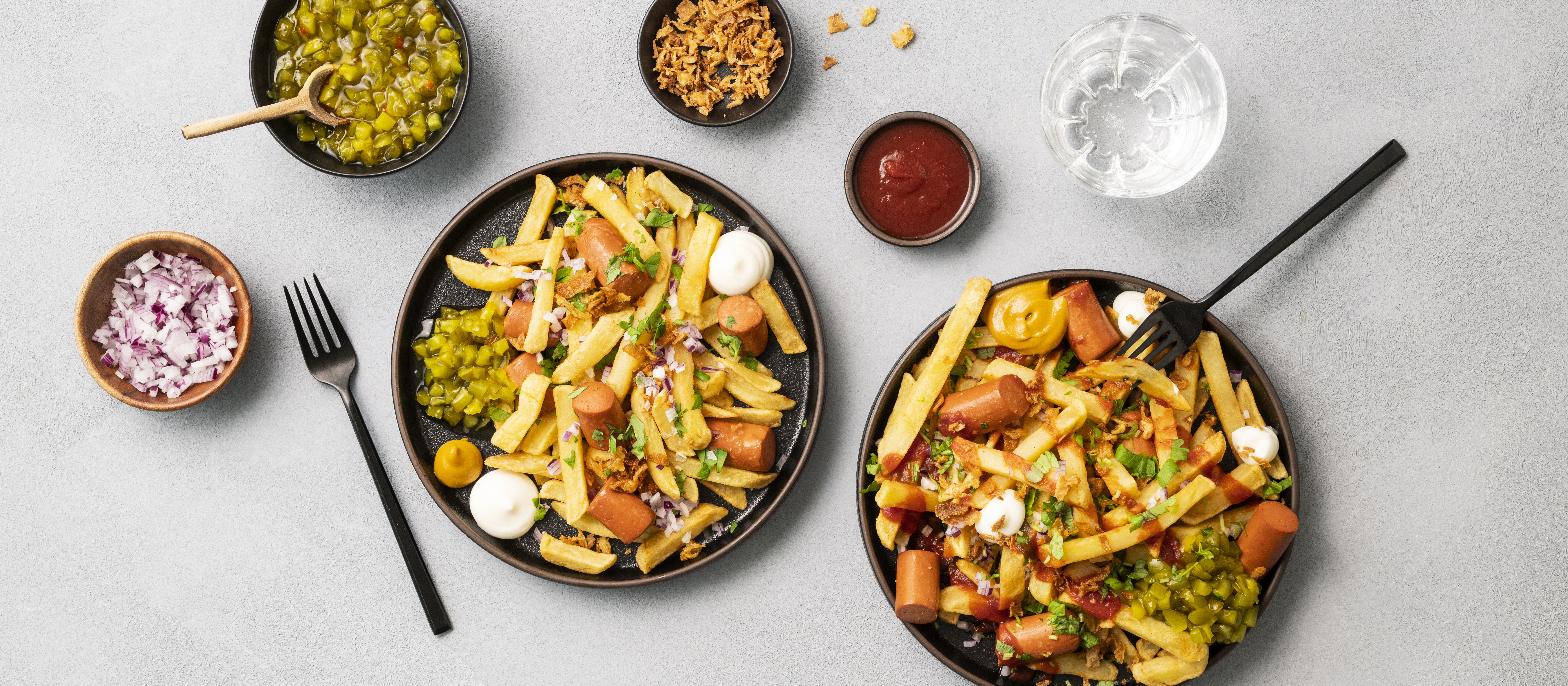 Vegaaniset makkaraperunat